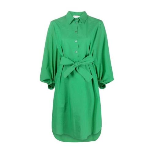 Groene Katoenen Midi Jurk P.a.r.o.s.h. , Green , Dames