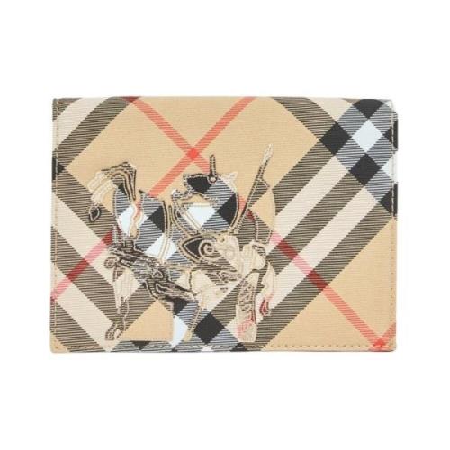 Check Paspoorthouder met EKD-patch Burberry , Beige , Unisex