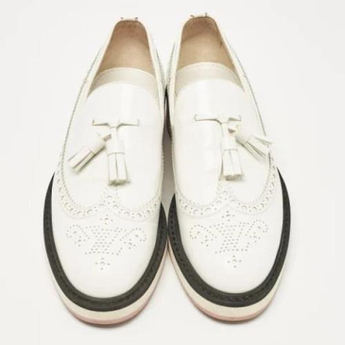 Pre-owned Leather flats Louis Vuitton Vintage , White , Dames