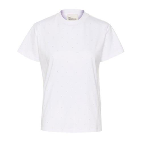 Rhinestone Tee Top Sneeuw Wit My Essential Wardrobe , White , Dames