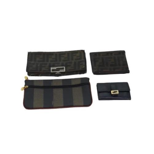 Pre-owned Canvas wallets Fendi Vintage , Black , Dames