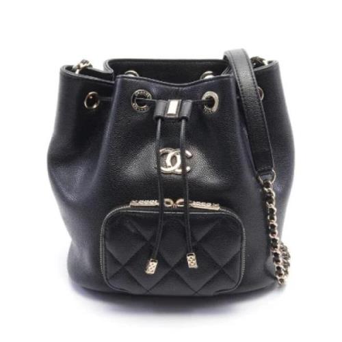 Pre-owned Leather chanel-bags Chanel Vintage , Black , Dames