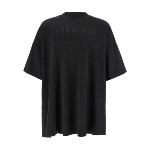 Zwarte Crew Neck T-shirt met Logo Fear Of God , Black , Heren