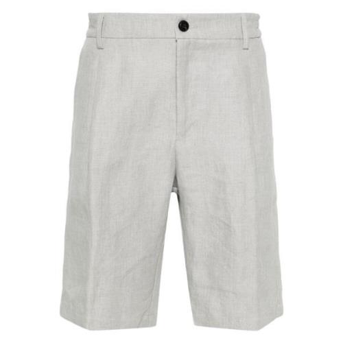 Casual Linnen Shorts in Grijs Eleventy , Gray , Heren