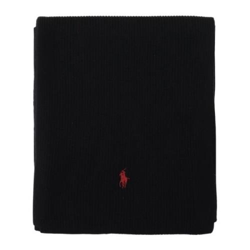 Zwart Wol Logo Sjaal Polo Ralph Lauren , Black , Heren