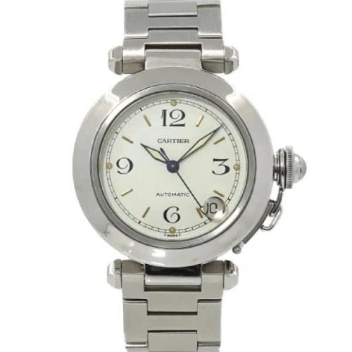 Pre-owned Stainless Steel watches Cartier Vintage , White , Dames