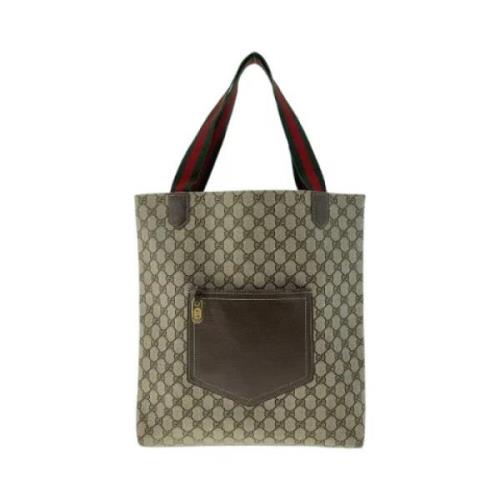 Pre-owned Canvas totes Gucci Vintage , Beige , Dames