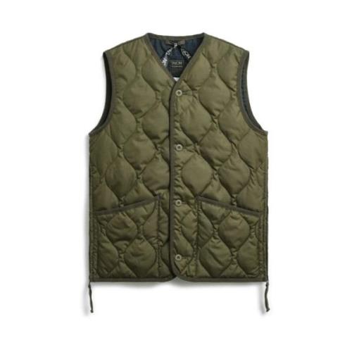 Militaire V-hals Donsvest Jas Taion , Green , Heren