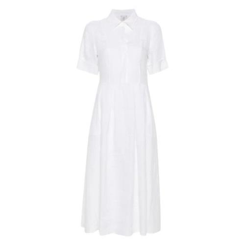 Casual Wit Linnen Midi Jurk Eleventy , White , Dames