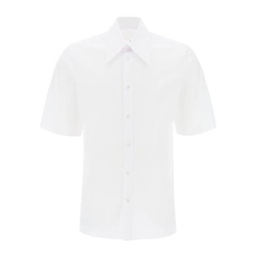 Katoenen Poplin Casual Overhemd met Stijve Kraag Maison Margiela , Whi...