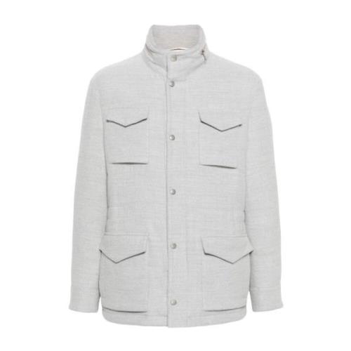 Casual Grijs Wol Field Jacket Eleventy , Gray , Heren