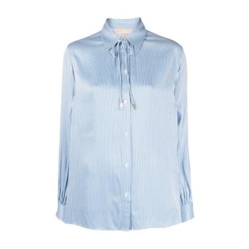 Blauwe Casual Blouse met Pinestripe Patroon Michael Kors , Blue , Dame...