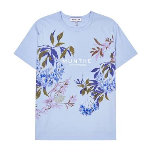 Bloemenprint T-shirt Lichtblauw Munthe , Blue , Dames