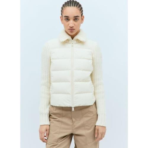 Gewatteerde Cardigan met Ritssluiting en Opstaande Kraag Moncler , Bei...