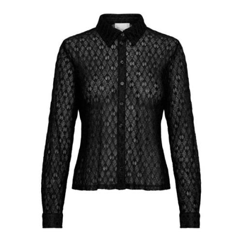 Zwarte Kant Blouse My Essential Wardrobe , Black , Dames