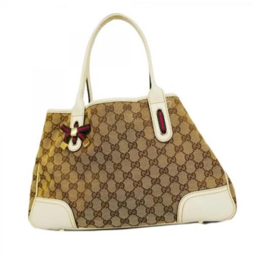 Pre-owned Canvas totes Gucci Vintage , Beige , Dames