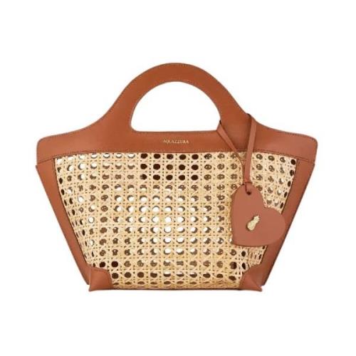 Riviera Tote Tas Stijlvol Rattan Aquazzura , Brown , Dames