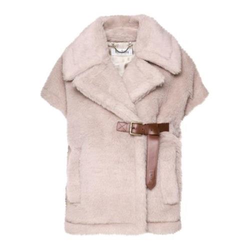 Teddy Cape met Brede Revers Max Mara , Beige , Dames