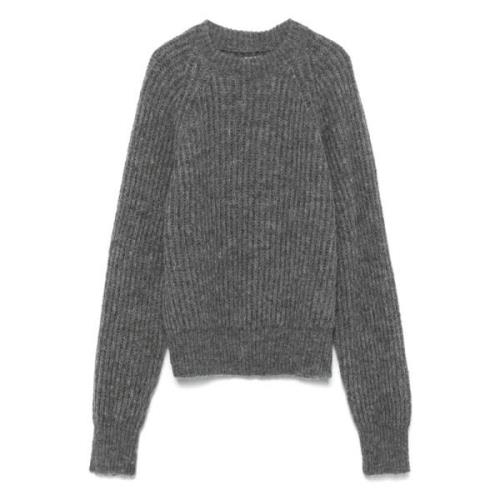 Grijze Melange Crew Neck Sweater Samsøe Samsøe , Gray , Dames