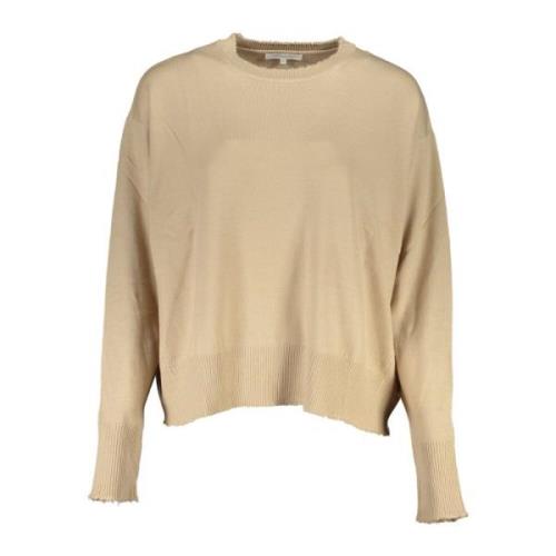 Beige Top met Lange Mouwen en Contrastdetails Patrizia Pepe , Beige , ...