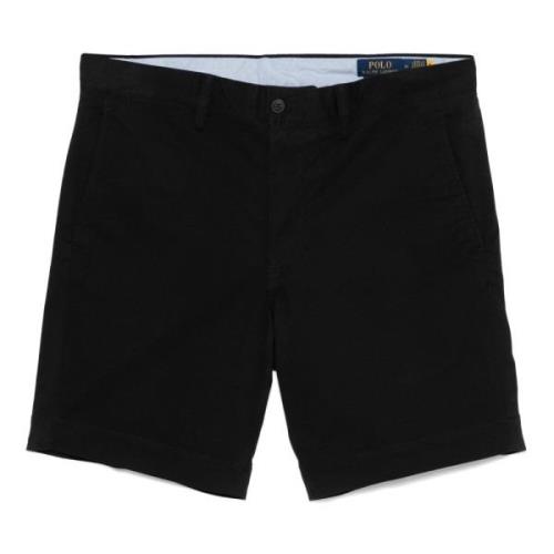 Casual Zwarte Katoen Elastaan Shorts Polo Ralph Lauren , Black , Heren