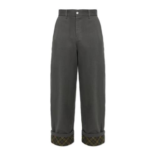 Broek met logo Burberry , Gray , Heren