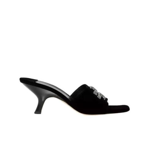 Zwarte Suède Muiltjes Eleanor Tory Burch , Black , Dames