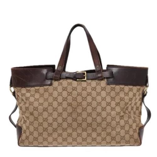 Pre-owned Canvas gucci-bags Gucci Vintage , Beige , Dames