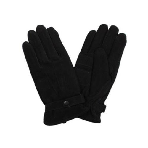 Zwarte Suède Handschoenen met Thermovoering Barbour , Black , Unisex