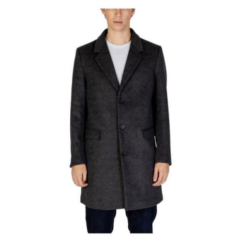 Grijze Geknoopte Jas Herfst/Winter Stijl Antony Morato , Gray , Heren