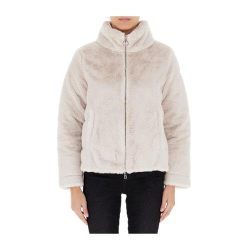 Omkeerbare hoge hals bont of gewatteerde jas Colmar , Beige , Dames