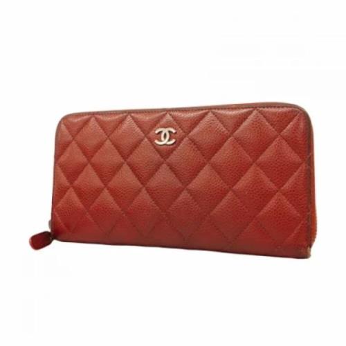 Pre-owned Leather wallets Chanel Vintage , Red , Dames