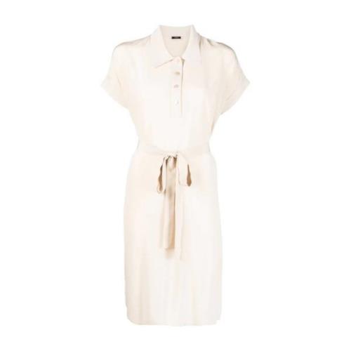 Beige Zijden Midi Jurk Joseph , Beige , Dames