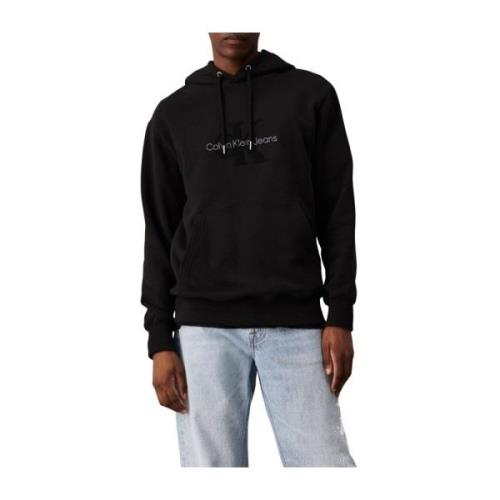 Zwarte Chenille Hoodie Sweater Calvin Klein , Black , Heren