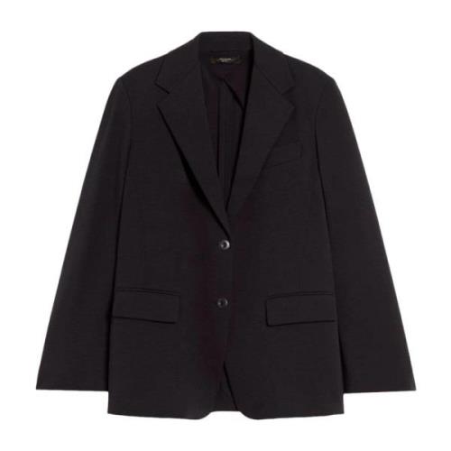 Zwarte Jersey Blazer Milano Stijl Max Mara Weekend , Black , Dames