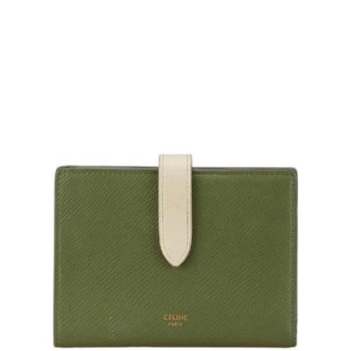 Pre-owned Leather wallets Celine Vintage , Green , Dames