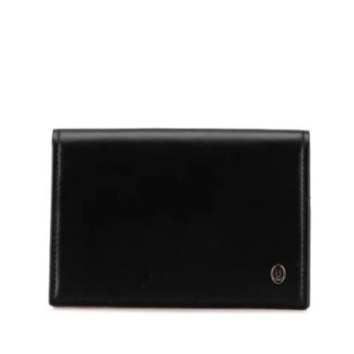 Pre-owned Leather wallets Cartier Vintage , Black , Dames