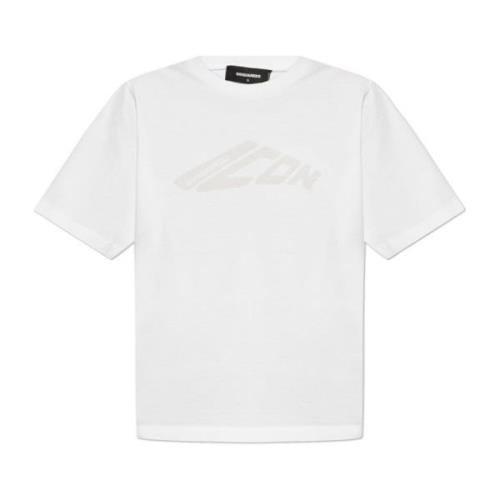 T-shirt met bedrukt logo Dsquared2 , White , Dames