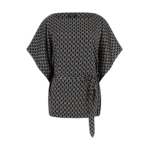 Kimono Stijl Riem Shirts Guess , Black , Dames