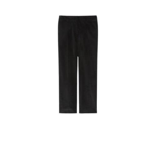 Fluwelen broek met persplooien Max Mara Weekend , Black , Dames