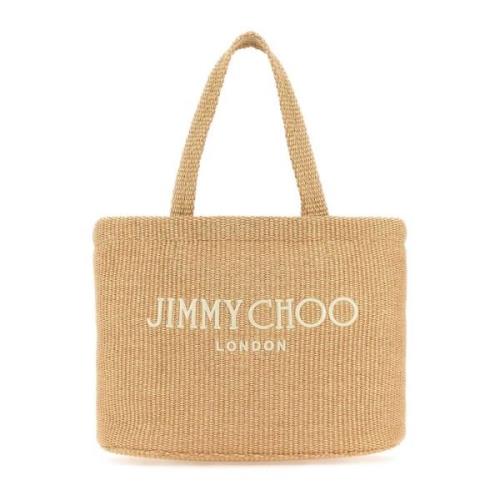 Raffia East-West Shopping Tas Jimmy Choo , Beige , Dames