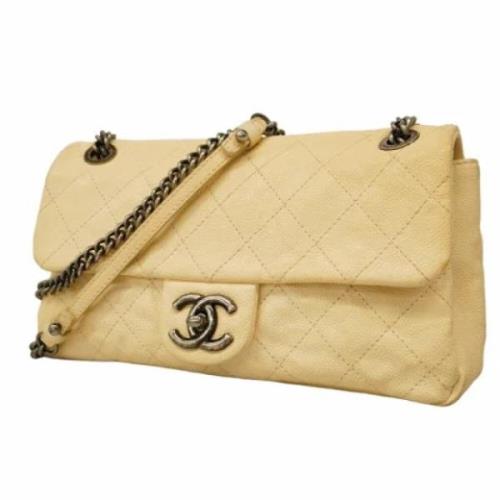 Pre-owned Leather chanel-bags Chanel Vintage , Beige , Dames