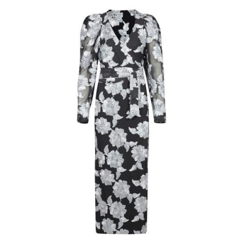 Bloemen Mesh Wrap Jurk Rotate Birger Christensen , Multicolor , Dames