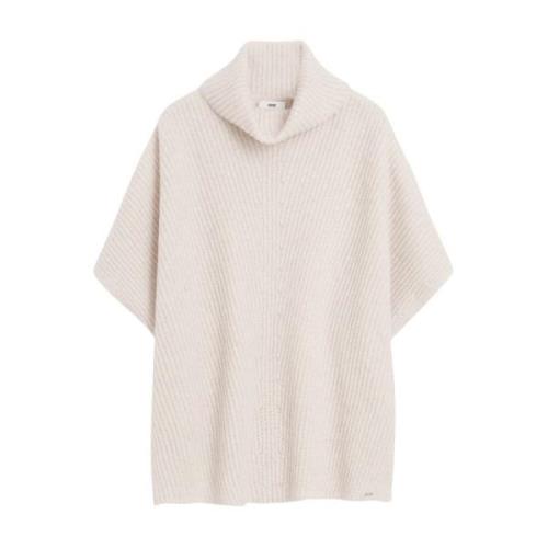 Zachte Gebreide Poncho voor Gelaagdheid Cinque , Beige , Dames