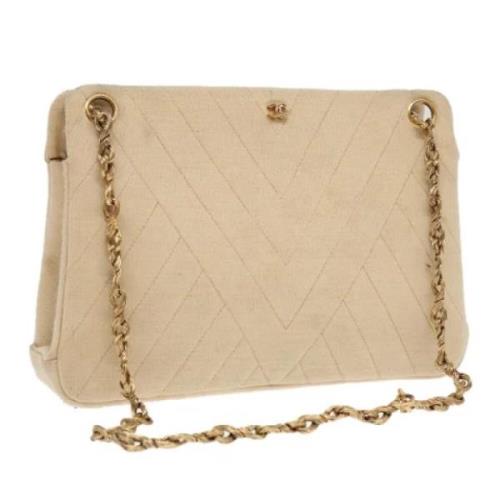 Pre-owned Leather shoulder-bags Chanel Vintage , Beige , Dames