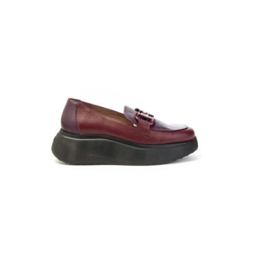 Gesp Mocassin Leren Schoen Vrouwen Wonders , Red , Dames