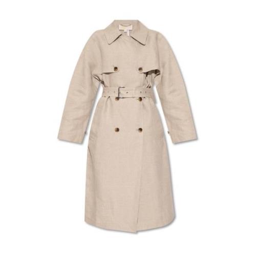 Lino Trench Coat Michael Kors , Brown , Dames