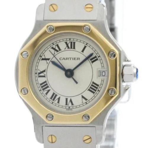 Pre-owned Stainless Steel watches Cartier Vintage , White , Dames