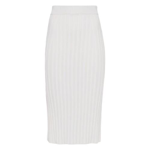 Witte Satijnen Rib Rok Joseph , White , Dames