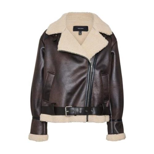 Imitatieleren bikerjack Vero Moda , Brown , Dames